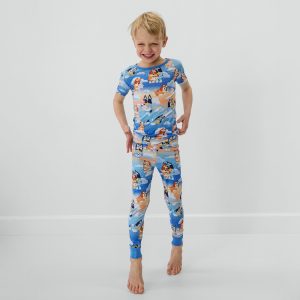Bluey Blue Sleepytime Two-Piece Short Sleeve & Pants Pajama Set