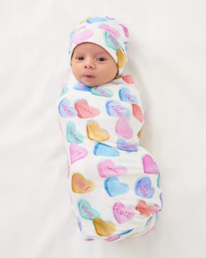 Candy Cuties Swaddle & Hat Set