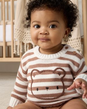 Chestnut Brown Stripe Bear Sweater