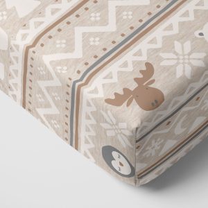 Frosty Fair Isle Fitted Crib Sheet
