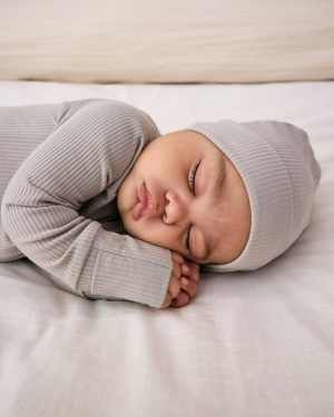 Dove Gray Ribbed Infant Beanie