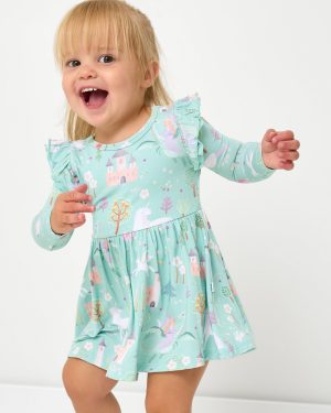 Enchanted Fairytale Flutter Twirl Dress with Bodysuit
