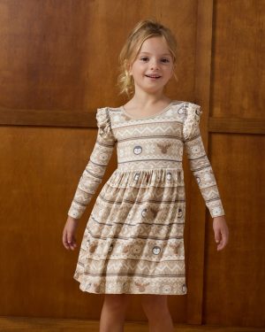 Frosty Fair Isle Flutter Skater Dress