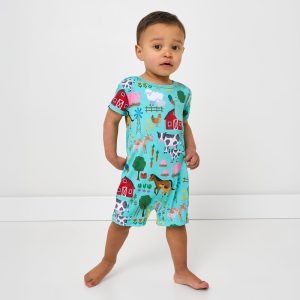 Blue Farm Fam Pocket Shorty Romper