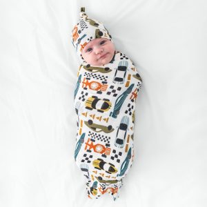 Fast Lane Swaddle & Hat Set