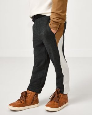 Heather Black Panel Jogger