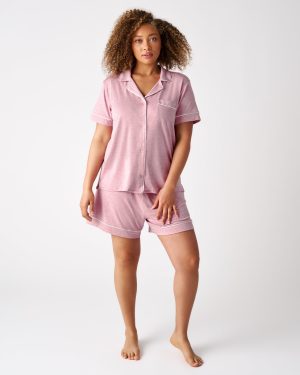 Heather Mauve Women's Short Sleeve & Shorts Pajama Set