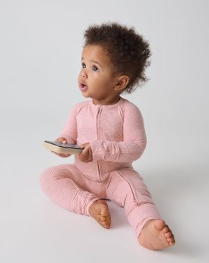 Heather Mauve Ribbed Zippy