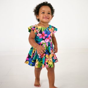 Jungle Blooms Flutter Twirl Dress with Bodysuit