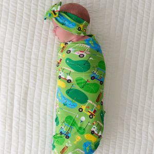 Fairway Fun Swaddle & Luxe Bow Headband Set