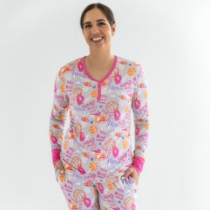 Pink Slam Dunk Women's Long Sleeve Pajama Top