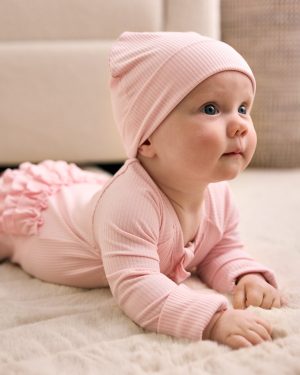Prima Pink Ribbed Infant Beanie