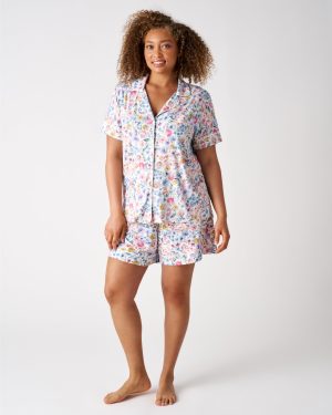 Tiny Blooms Women's Short Sleeve & Shorts Pajama Set