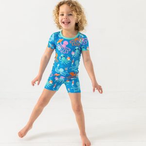 Octopus Party Two-Piece Short Sleeve & Shorts Pajama Set