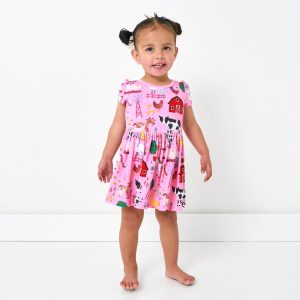 Pink Farm Fam Skater Dress with Bodysuit