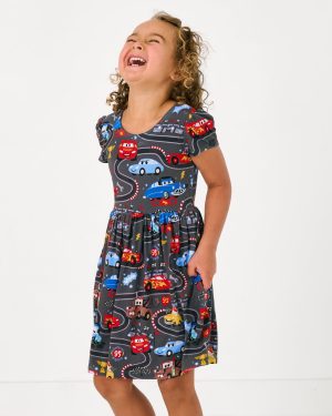 Pixar Cars Piston Cup Bow Back Skater Dress