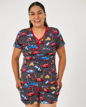 Pixar Cars Piston Cup Women's Short Sleeve Pajama Top