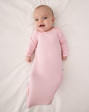 Prima Pink Ribbed Infant Gown