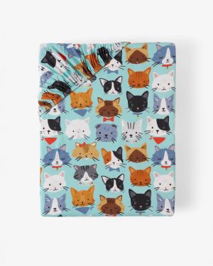 Purrfect Pals Fitted Crib Sheet