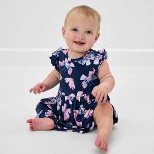 Royal Butterflies Flutter Twirl Dress with Bodysuit