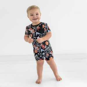 Black Slam Dunk Pocket Shorty Romper