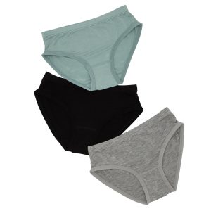 Stormy. Black. Heather Gray Girl's Brief Underwear - 3 Pack