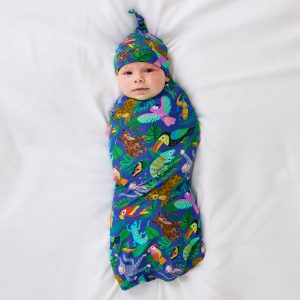 Treetop Tails Swaddle & Hat Set