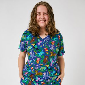 Treetop Tails Women's Short Sleeve Pajama Top