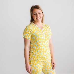 Lemons Women's Short Sleeve Bamboo Viscose Pajama Top